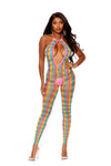 Crochet Net Footless Bodystocking With Open Crotch