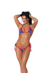 Elegant Moments Lycra Bikini Top And Matching G-string With Red Trim