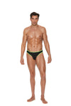 Elegant Moments Mens Thong With Neon Green Trim